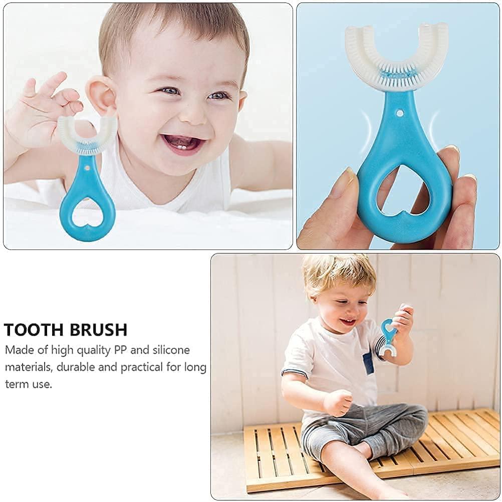 XENON VENTURE Xenon Venture soft bristle silicone toothbrush for kids with grip handle,manual curve u shape mouth cleaning toothbrush for children whitening teeth(2pcs/small)