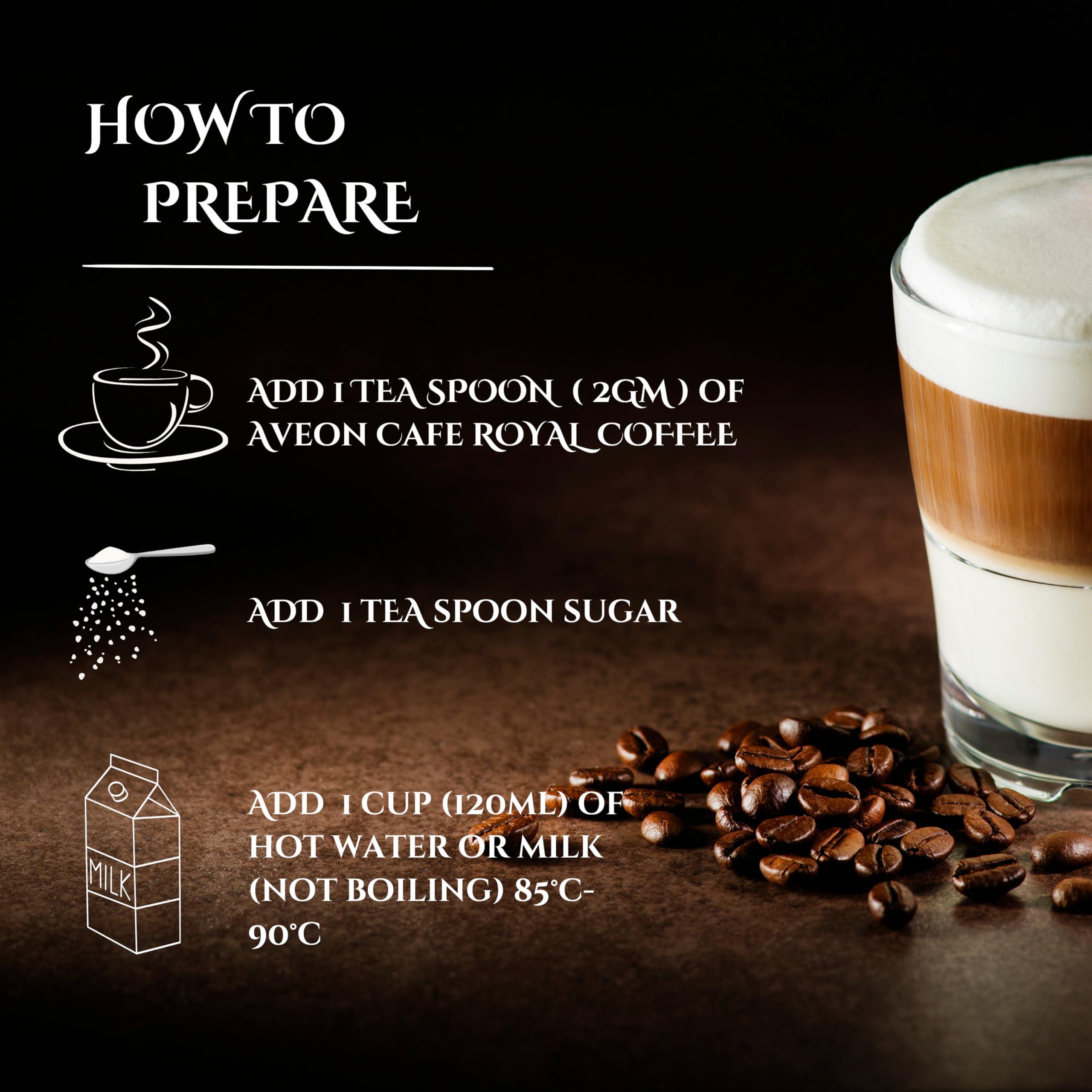 Aveon Cafe Aveon Caf Royale Instant Coffee - 50g Jar | Premium Freeze-Dried Coffee | 100% Coffee Perfection with Arabica and Robusta - 50g