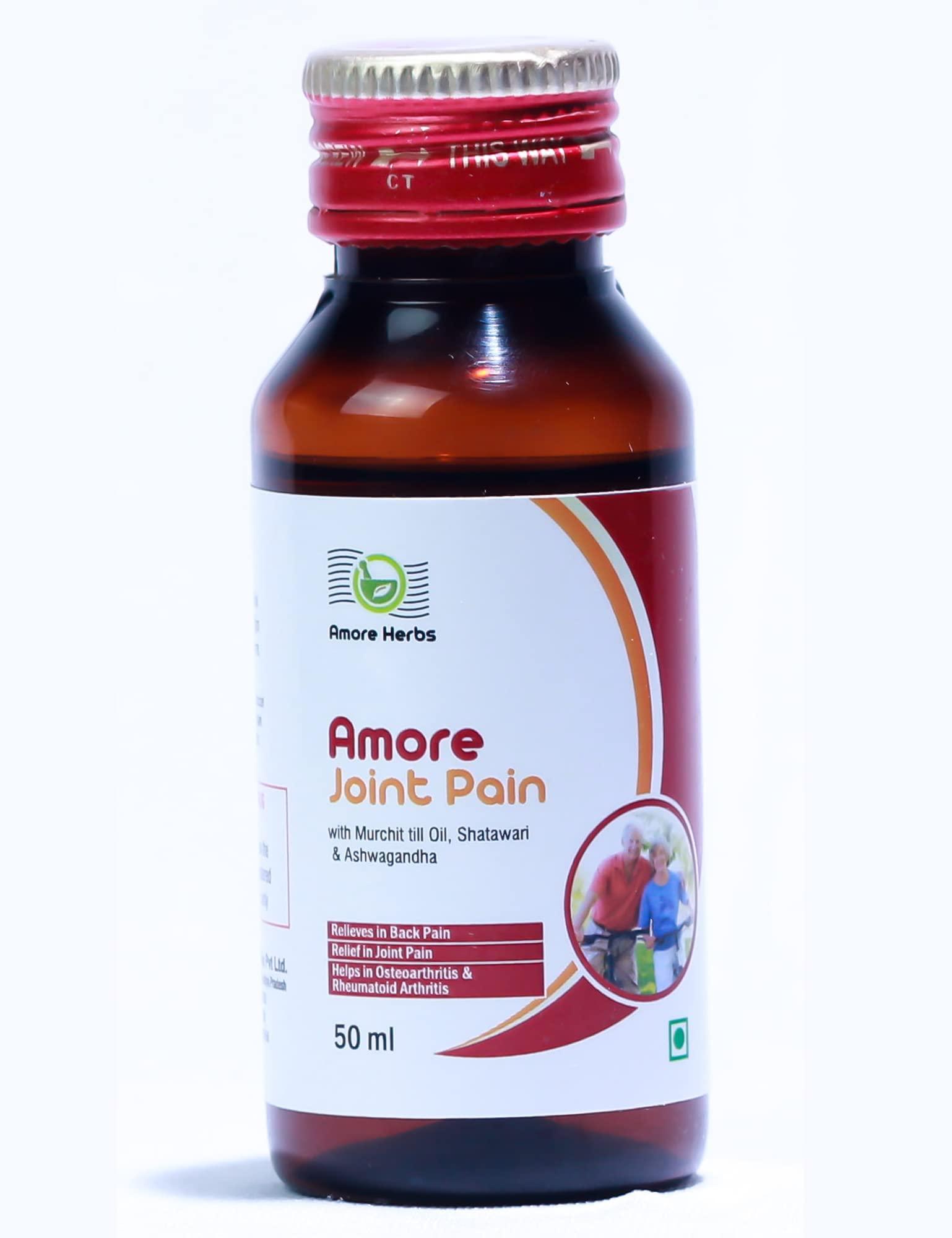 AMORE HERB Amore Joint Care Oil Ortho Pain Relief Oil An Effective Ayurvedic Massage Oil for Pain Relief, Joint Pain, Muscle Pain, Osteoarthritis | Visible improvement in 7 days (Pack of 3, 50ml X 3 = 150ml)