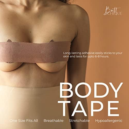 BUTTCHIQUE BUTTCHIQUE Cinnamon Breast Lift Body Tape (5 Meter Roll), Lifts Your Breasts, Gives The Perfect Cleavage & Supports from All Directions, Lasts Upto 8-10 Hours