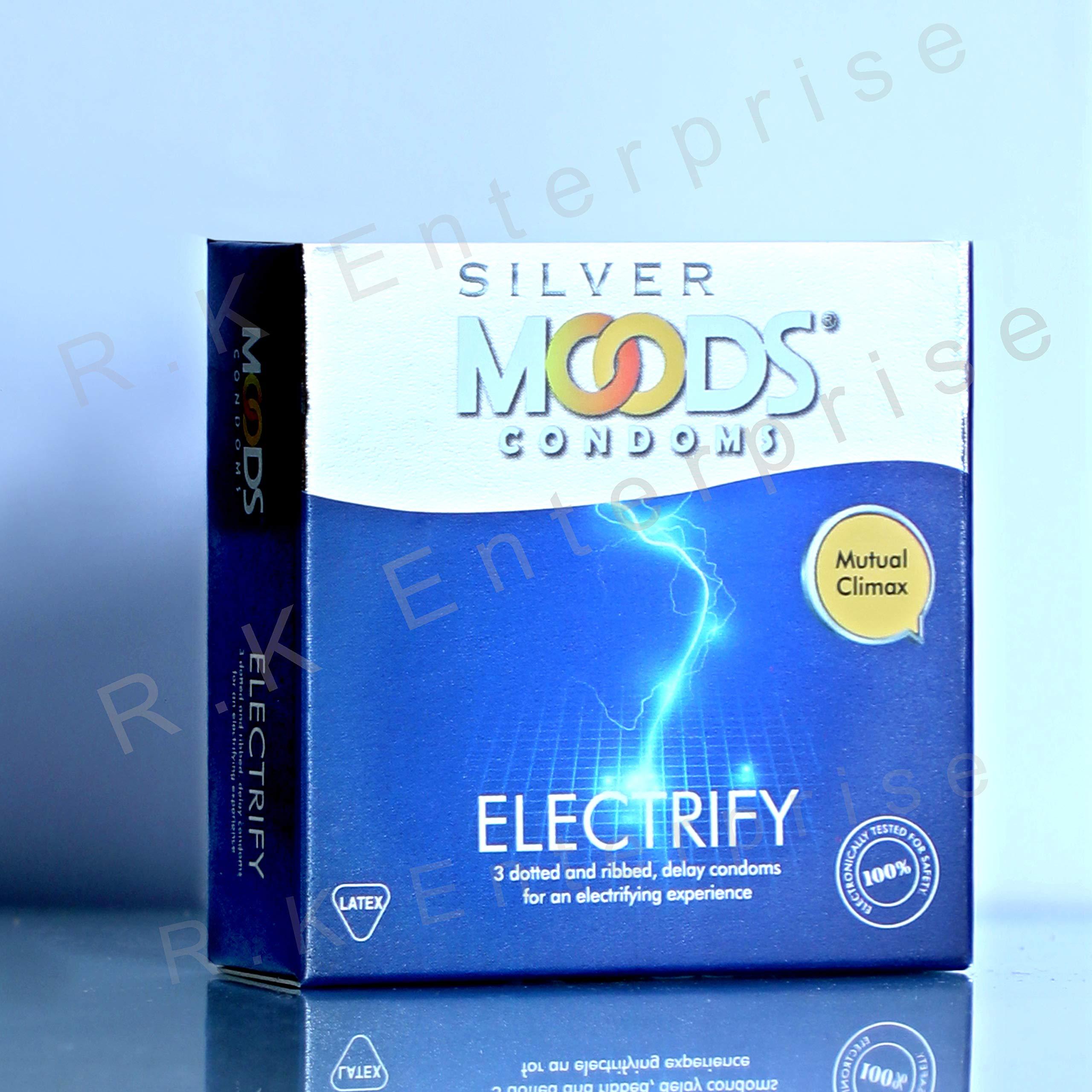MOODS MOODS Men Condom Silver Range Variety Combo Pack (1500DOT 3s + JOYRIDE 3s + ELECTRIFY 3s) (3Pack 9s)