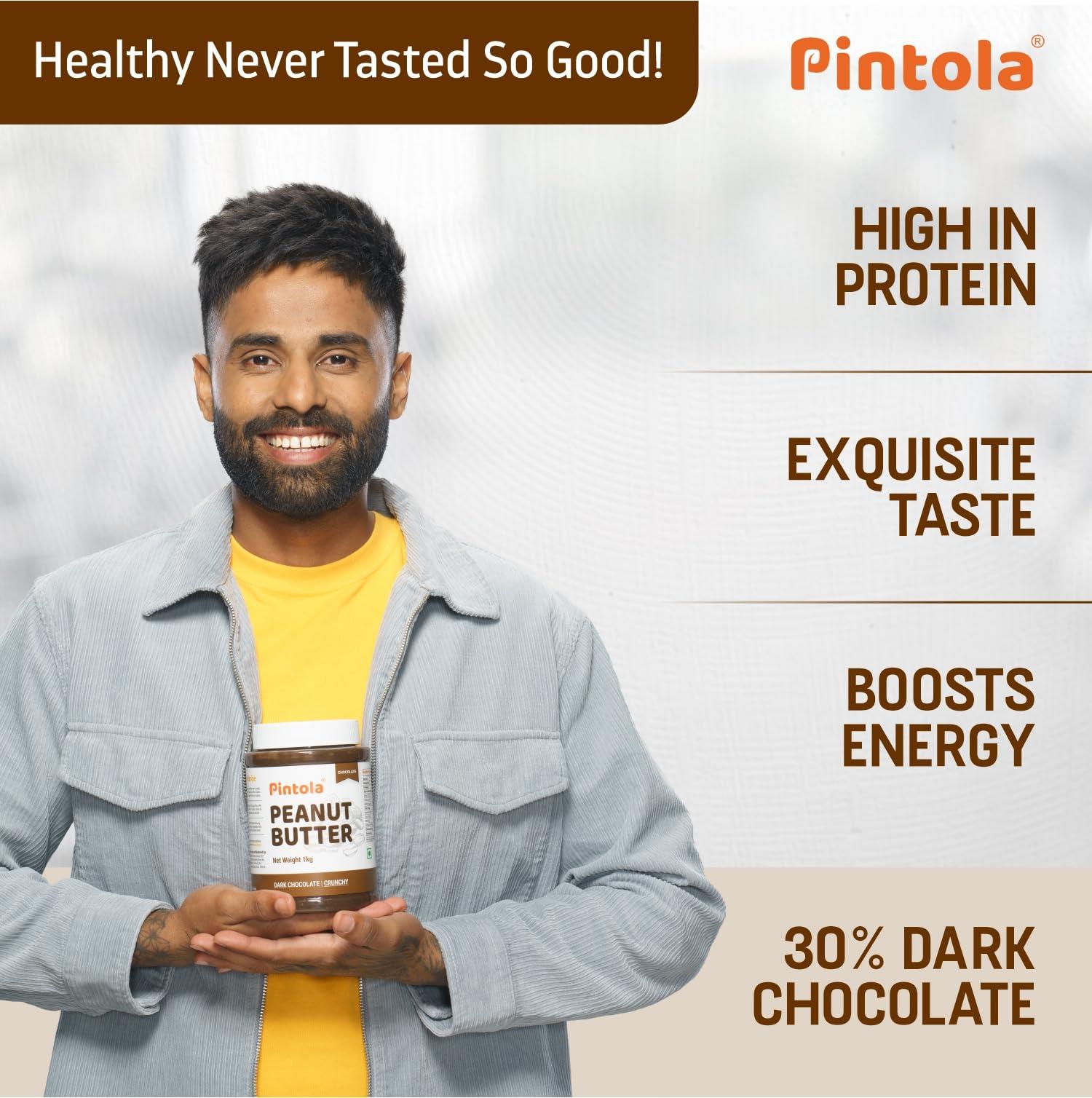 Pintola Pintola Combo - Chocolate Peanut Butter Creamy 1Kg + Rice Cakes (Unsalted & Multigrain) (Pack of 2) (130g x 2), 100% Roasted Peanuts butter Chocolate Flavour Creamy,High Fibre With Organic Rice Cake