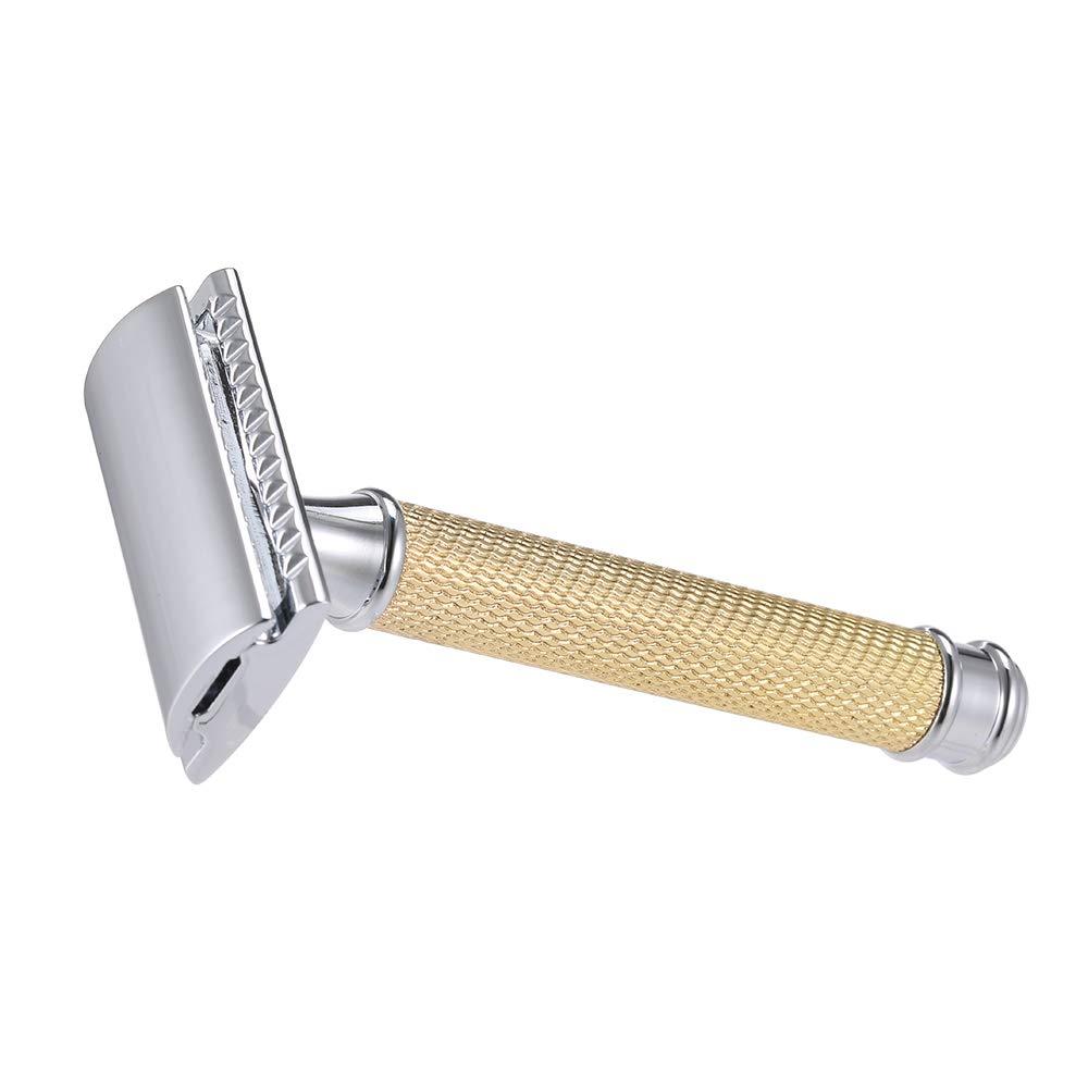 Qnotici Double-Edged Shaving Razor Set Safety Beard Razor with Shaving Razor Base tective Cover Mustache Removal Shaving Tool Fashionable Sustainable and Durable