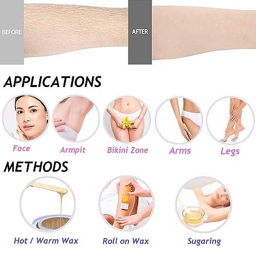 BlueZOO BlueZOO Wax Strips 100 Pack 7.9 x 2.8 Inches Professional Salon Non-Woven Waxing Strip Depilatory Paper for Facial and Body Hair Removal