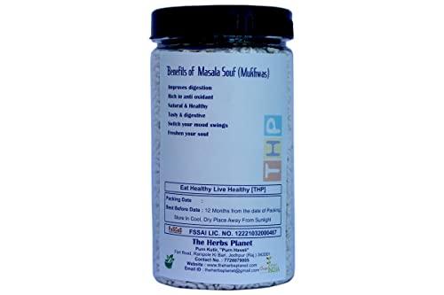 THE HERB PLANET THE HERB PLANET Sugar Coated White Fennel Seeds 400 gm White Saunf Madrasi Sauf Sweet Chennai Saunf White Sweet Mint Saunf Mukhwas [Jar Pack]