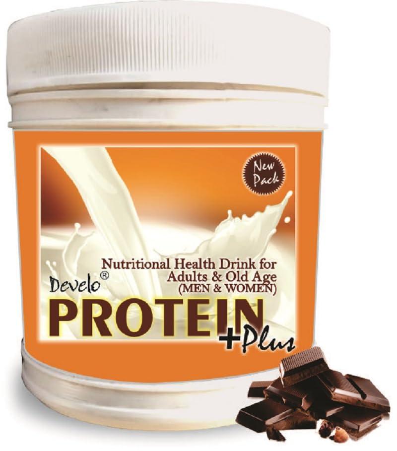 DEVELO Develo Protein Powder for Men & Women, Whey, Milk & Soy (Triple Protein)  500 g Chocolate