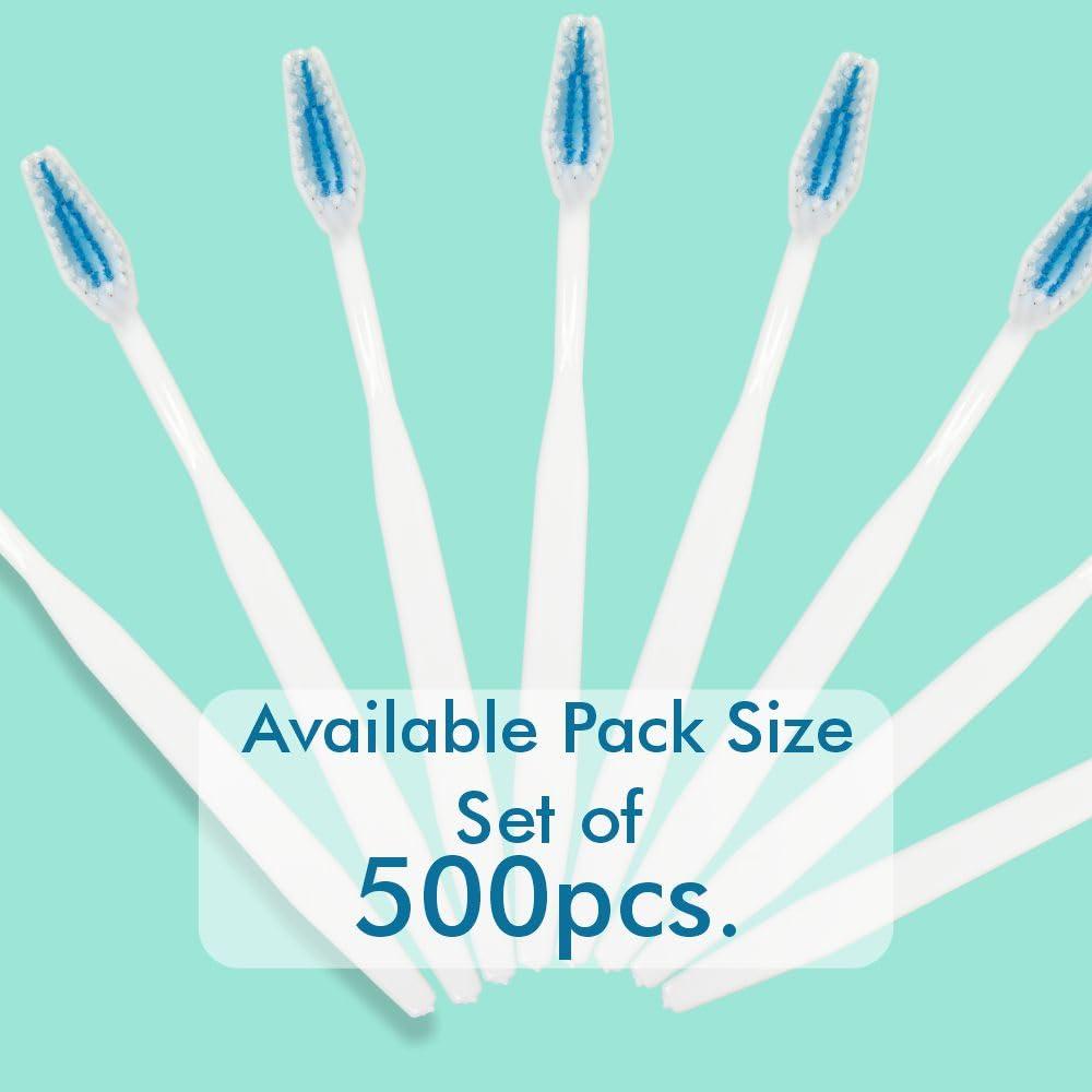 Old Tree Old Tree Bulk Hotel Toothbrush Set (500 Pcs, White) Perfect for Hotel Accessories | Hotel Amenities | Guest House Kit | Toiletries Kit | Clubs | Hotel |Travel Use | White Toothbrushes (Without Cover)