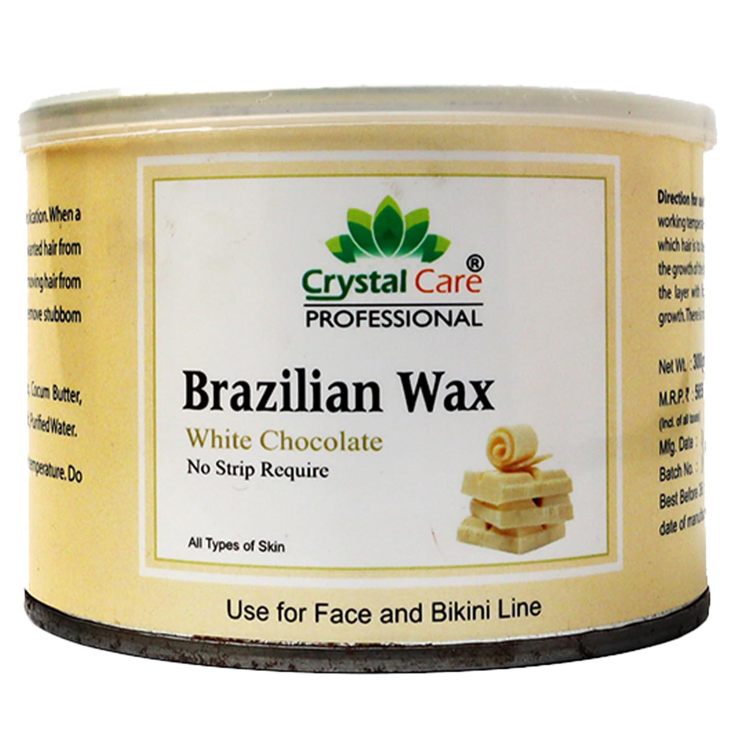 Crystal Care PROFESSIONAL Brazilian Wax | Premium Stripless Peel-Off Hair Removal Wax | Ideal for Bikini, Face, Eyebrows, Underarms, and Sensitive Areas | 300g Pack | Gentle and Effective | No Strips Needed | Achieve Smooth, Hair-Free Skin at Home