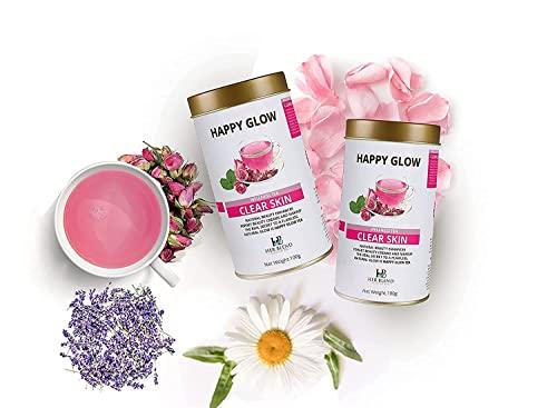 HerBlend Gourmet Tea HerBlend Glow Gourmet Tea/Gulab Chai Patti/Rose Tea for Glowing Skin and Acne (250 gram)