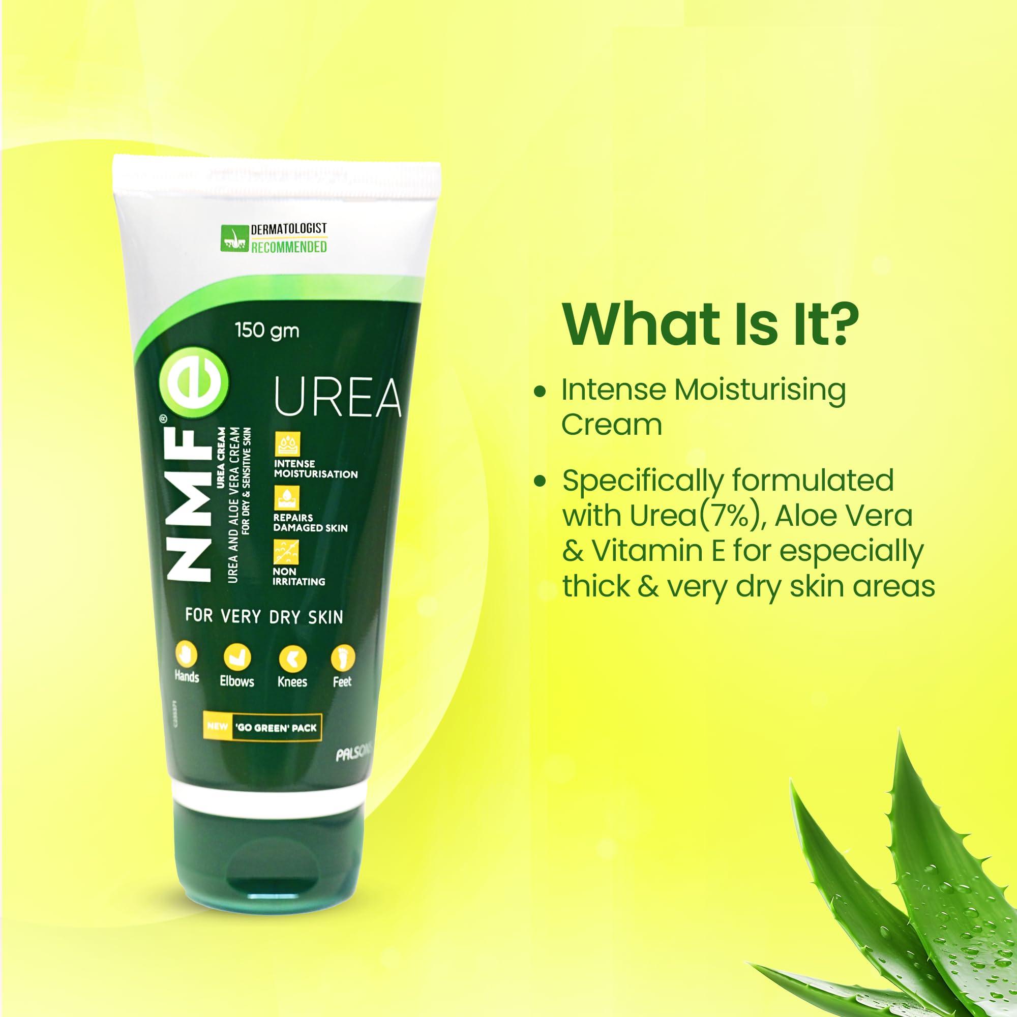 NMFe UREA CREAM NMFe Urea Cream 150 gm For Intense Moisturisation with Urea 7% & Aloe vera for thick and dry skin | Truly the Healing Moisturiser | For very dry skin | Takes care of cracked heels & Fissure feet effectively