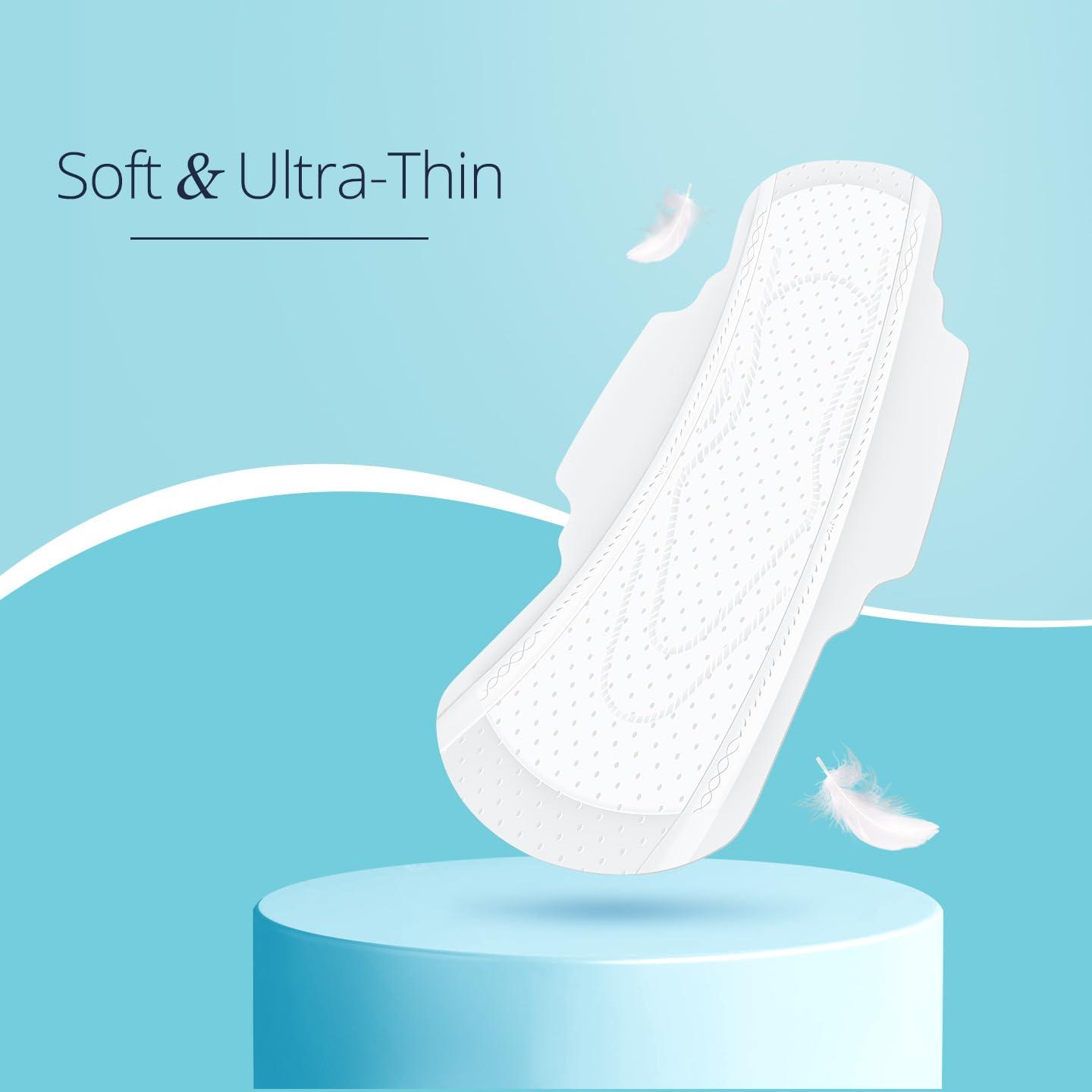 Carmesi Carmesi Air Feel Sanitary Pads With Dual Airflow Pores - 40 Large Pads | Airy, Dry, Sweat-Free, Rash-Free & Comfy | Soft, Lightweight & Ultra-Thin | Super-Absorbent Core | Non-Toxic