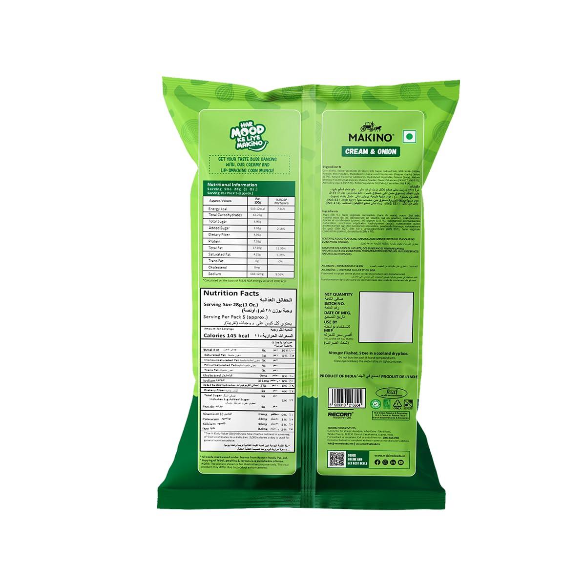 Makino Makino Assorted Corn Munch (Cream & Onion, Red Chilli Chatka)(Each 150 gm)(Pack of 3)