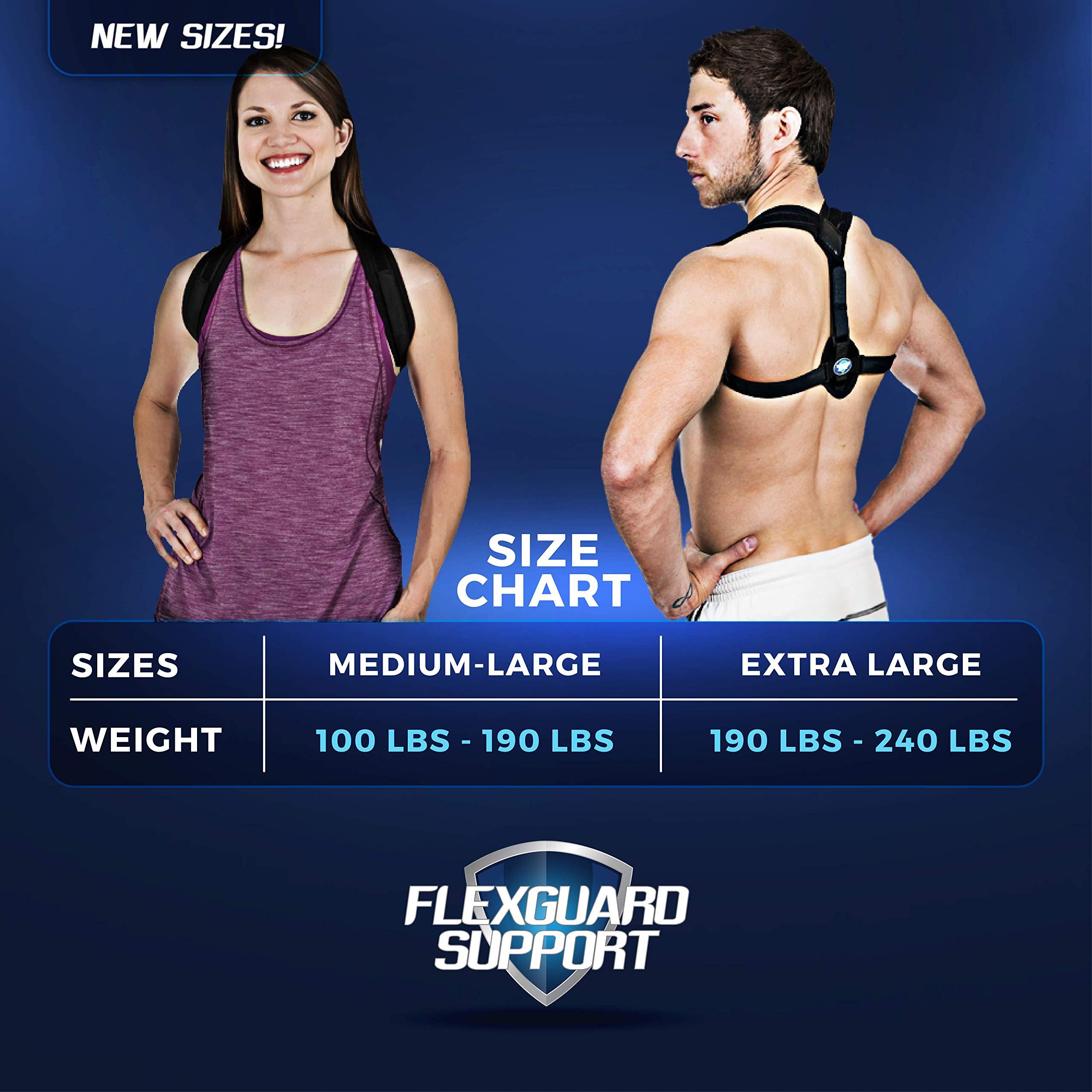 FlexGuard Support Posture Corrector for Women and Men - Best Fully Adjustable Upper Back Brace Trainer - Improves Slouching and Hunched Shoulders - for Maximum Support (Extra Large)