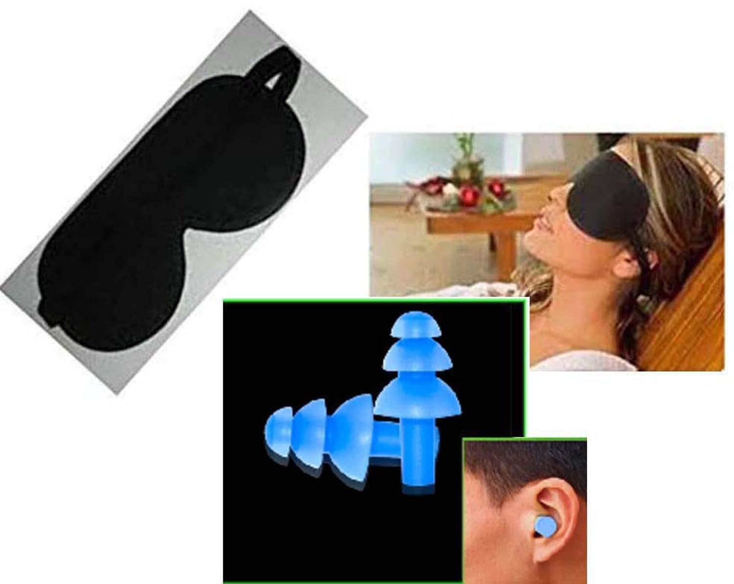 G-TRADE G-TRADE 100% New Best For Travel Earplug & New Eye Mask Soft Silicone Noise Reduction Ear Plugs and Eye Mask for Sleeping, Meditation, Swimming