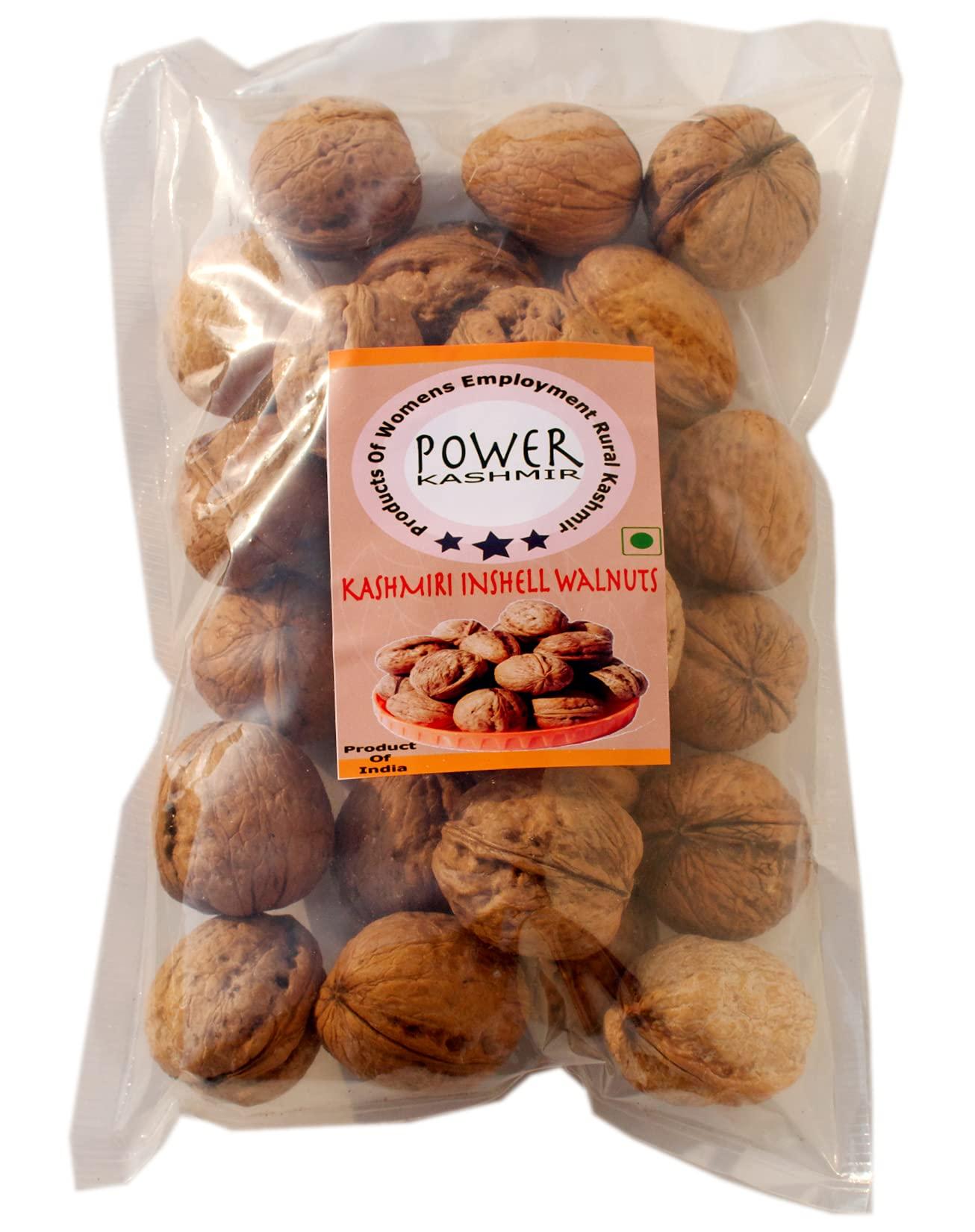 Power Kashmir Power Kashmir Walnut InShell 500 Gm Pack of 2 , Kashmiri Walnut Sabut , Akhrot Akha