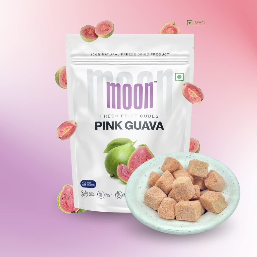 Moon Moon Freeze Dried Guava | No Preservatives, No Added Sugar, Healthy Dried Fruit | 100% Natural, Vegan, Gluten Free Snack for Kids and Adults | 16 g Pouch (Pack of 1)