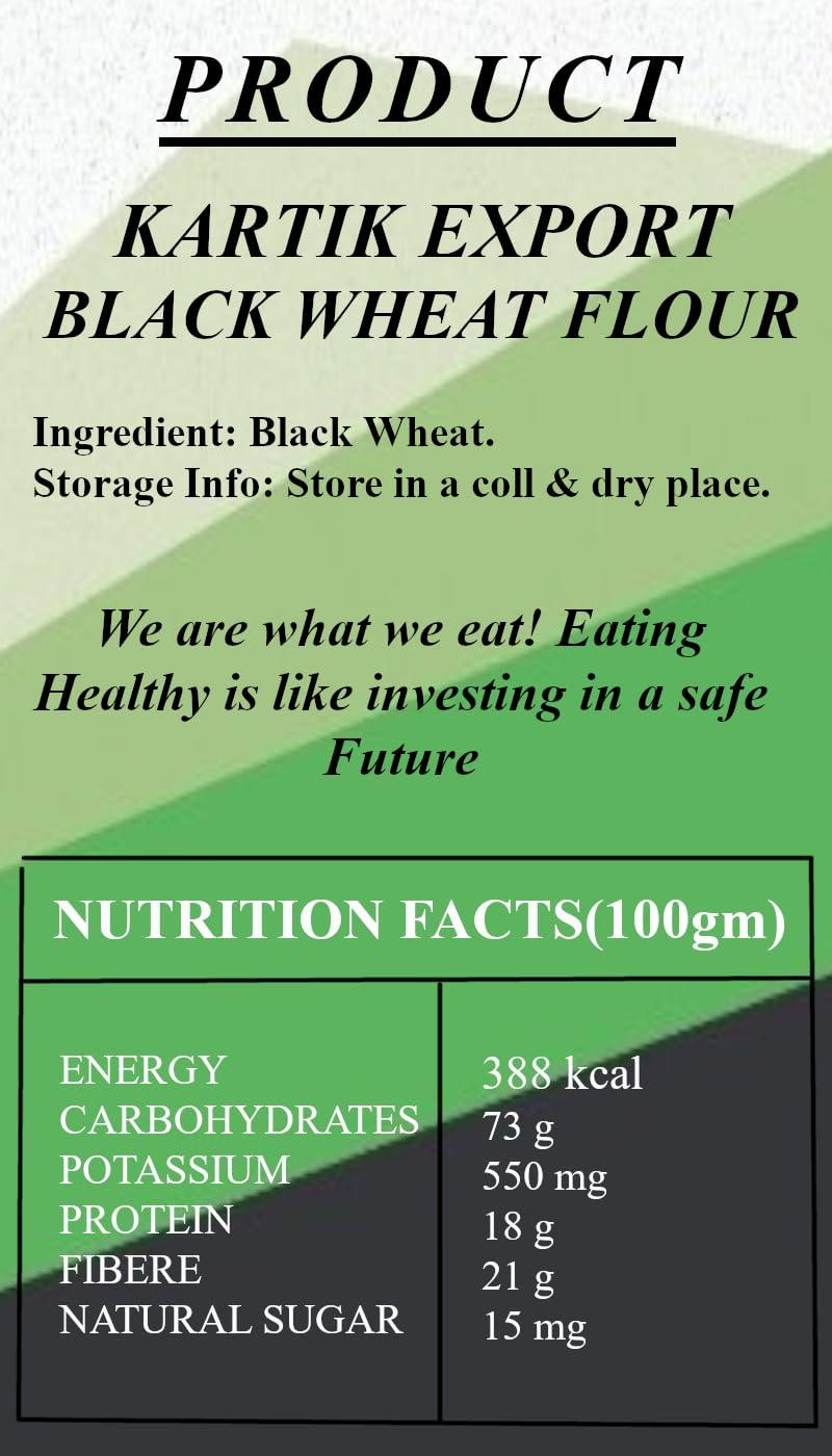 Kartik Export Kartik Export Black Wheat Flour - Kala Gehu Aata for Eating & Cooking, 2Kg
