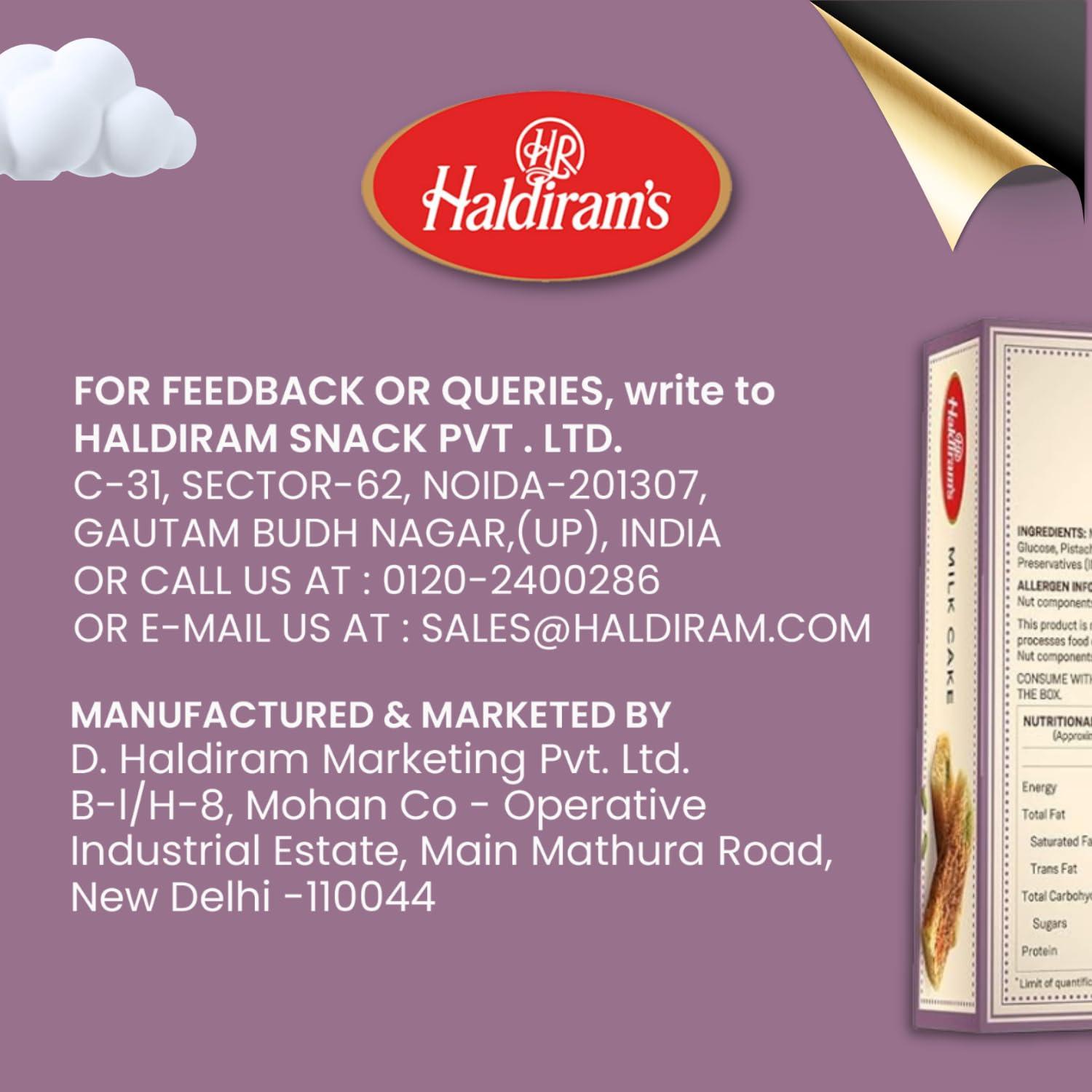 Haldiram’s Haldiram\'s Milk Cake 200 g x 2 | Rich And Creamy | Premium Handcrafted Traditional Sweets | Great Sweets Gift Pack | Indian Mithai | Milk Cake Sweets | Fresh Doodh Sweet | Festival Indian Sweets Box