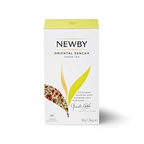 Newby Newby Oriental Sencha Green Tea | 25 Herbal Tea Bags With Carrot, Chamomile Flowers, Marigold Flowers, Natural Mango & Papaya Flavour | 50 gm