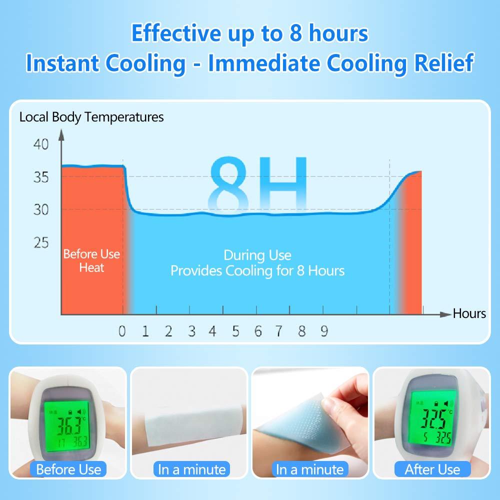 EASYEAH EasYeah Kids Cooling Patches for Fever Discomfort & Pain Relief, Cooling Relief Fever Reducer, Soothe Headache Pain, Pack of 10