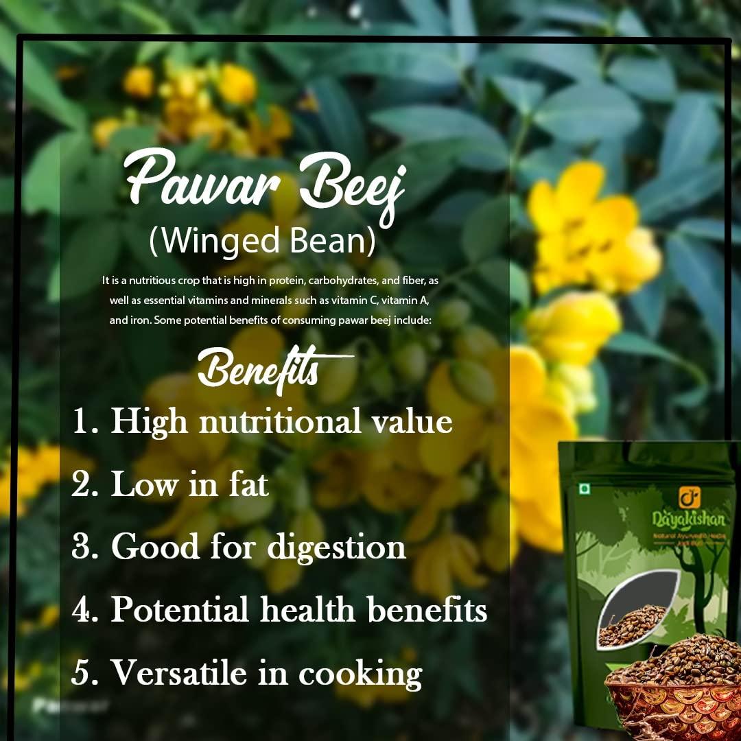 DAYAKISHAN DAYAKISHAN Beej Puwar, Raw Pawar Seeds | Panwar Seeds |Cleaned & Graded Cassia Tora Seeds | Improve Digestion & High Blood Pressure | Potential Health Benefits | Anti-Ageing Property | Ayurvedic Herbs (400 gm)