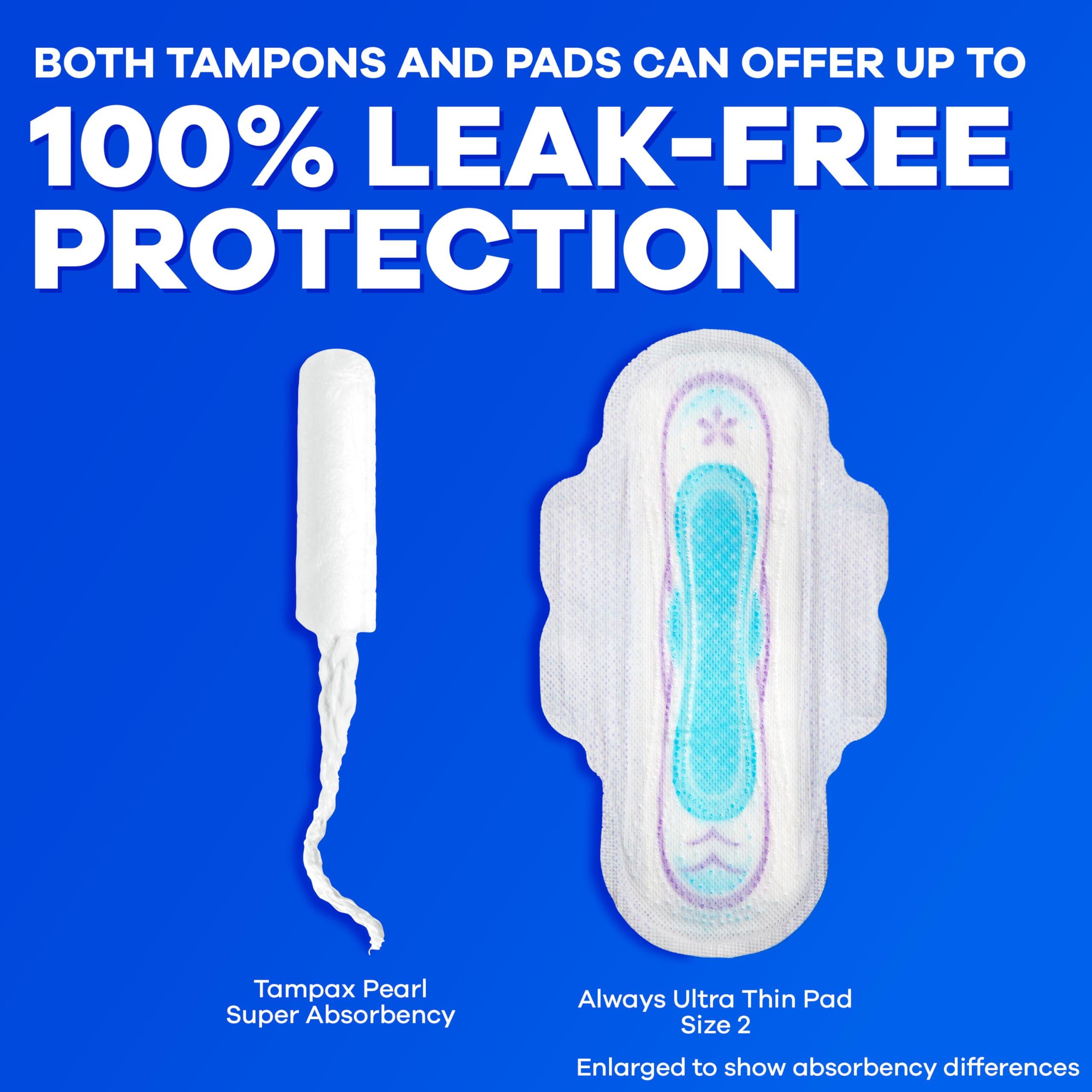 Tampax Tampax Pearl Tampons Trio Pack, Super/Super Plus/Ultra Absorbency with BPA-Free Plastic Applicator and LeakGuard Braid, Unscented, 34 Count