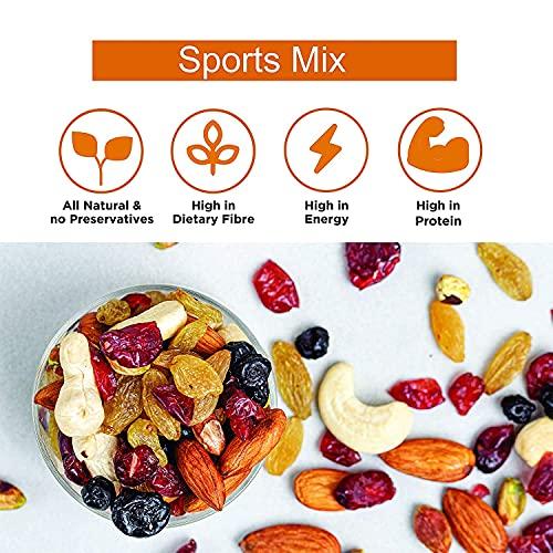 NUTTY GRITTIES Nutty Gritties Sports Mix (Almonds, Cashews, Pistachios, Cranberries, Blueberries, Raisins), Pack of 10-30g Each, 300g