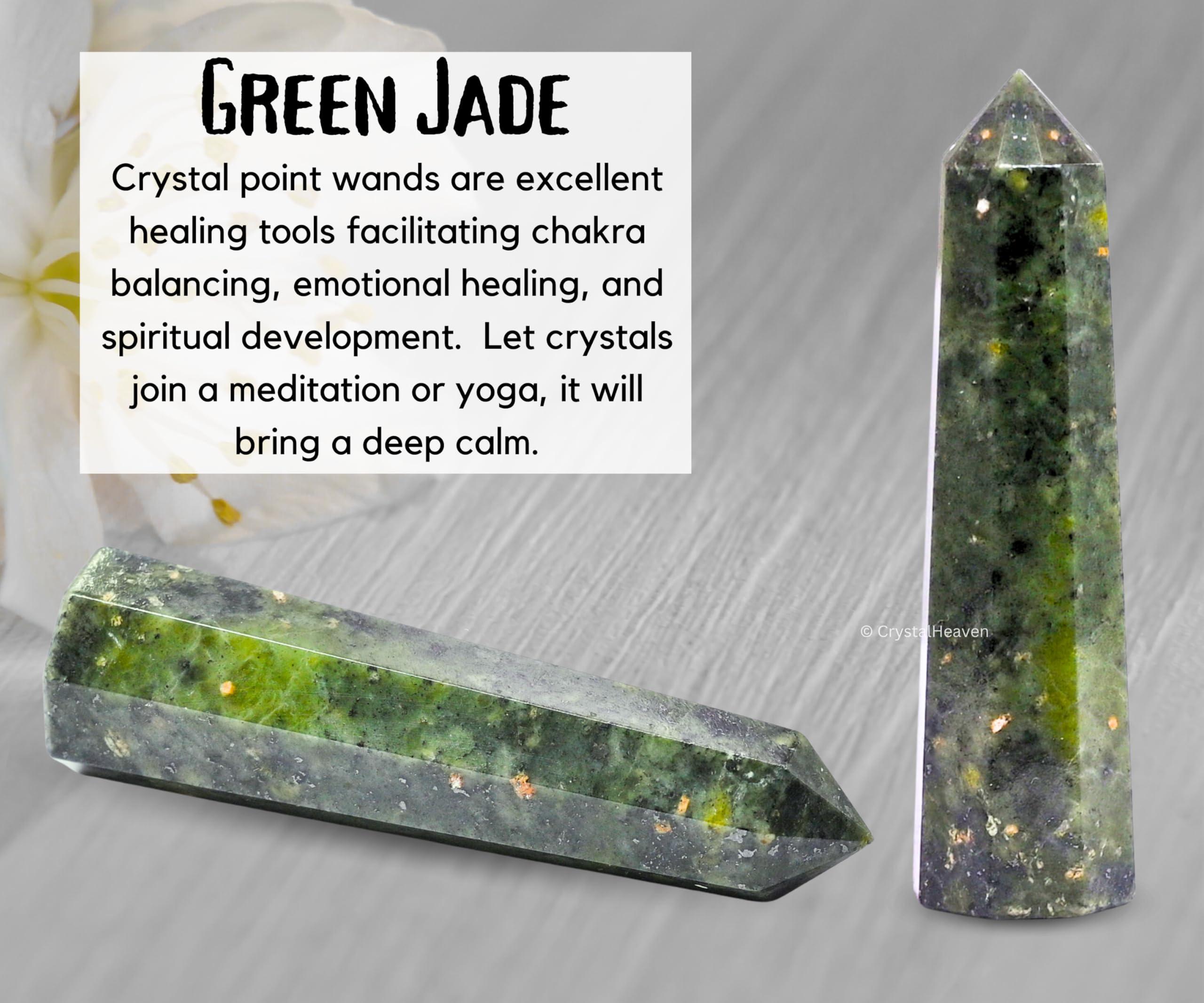 Crystal Heaven Crystal Heaven Certified Green Jade Tower Obelisk Point For Chakra, Healing And Balancing - Aaa Grade Original Certified Gemstone Agate For Reiki Meditation Yoga Spiritual (2-3 Inches)