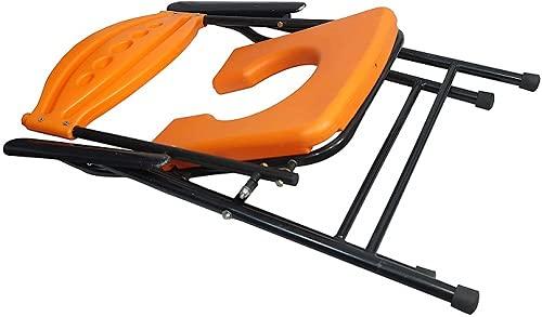 MUBBA MUBBA Shower Chair cum Commode for Indian Toilet seat and Bedside comode (Orange)