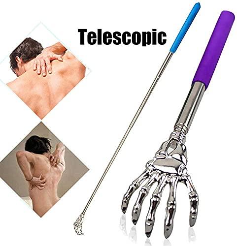 Frackson Frackson Extendable Itching Stick Back Massager, Long Massage Tools, Stainless Steel Heavy Duty Curved Back Itching Scratcher with Non-Slip Handle for Men Women Kids