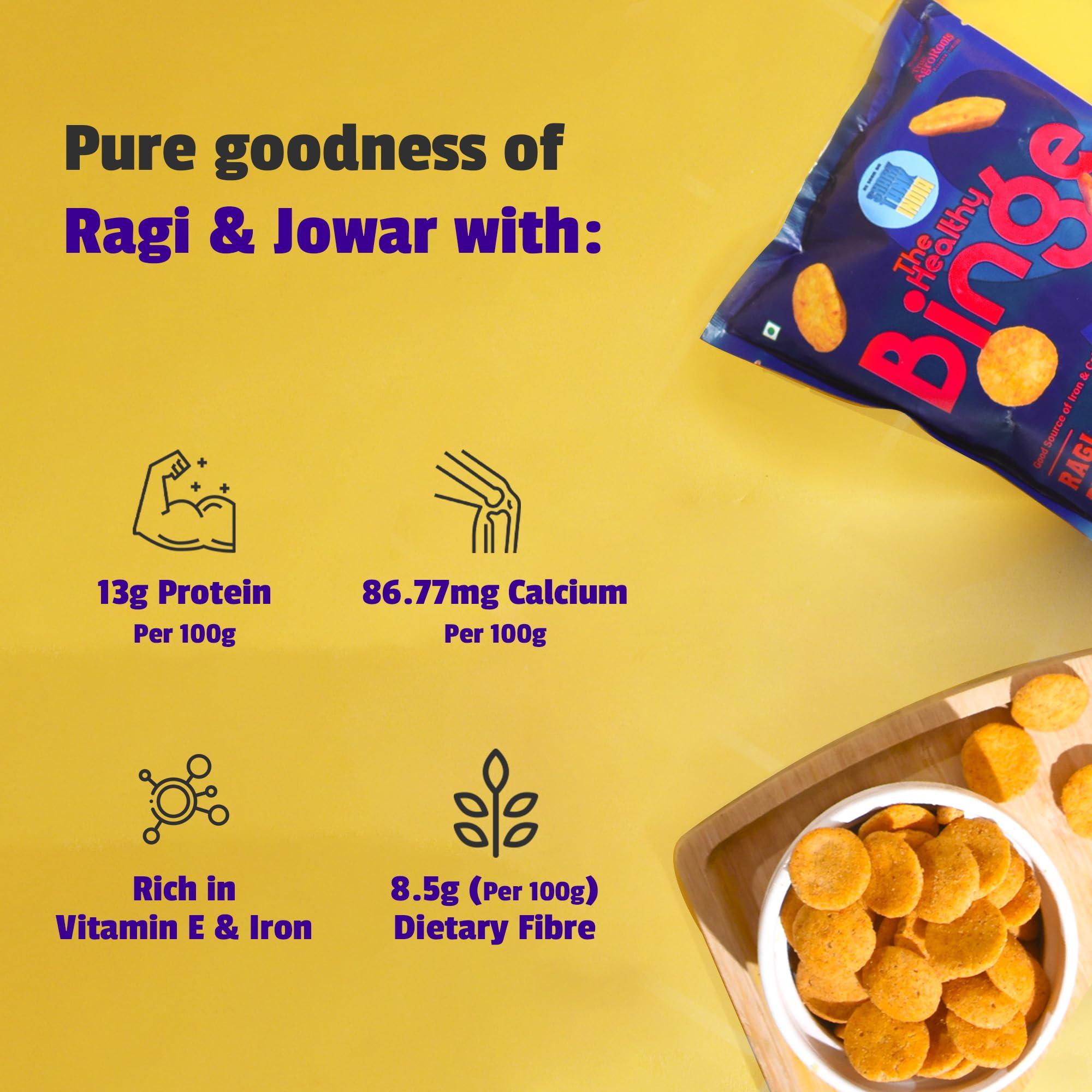 The Healthy Binge The Healthy Binge Ragi Chips | Cajun Spice| Millet Healthy Snacks | No Palm Oil | Protein Rich| Baked, Not Fried | Snack For Weight Loss | As seen on Shark Tank | 40 g Per Pack | Pack of 9