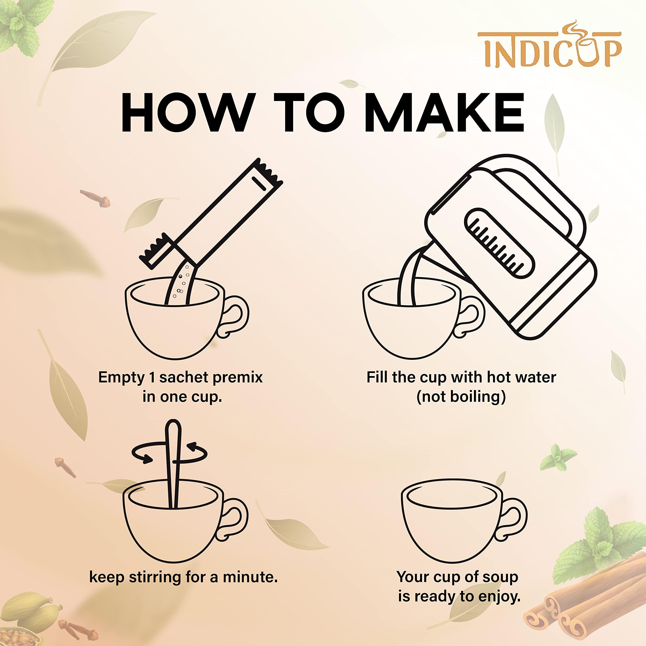 INDICUP Indicup Masala Tea Instant Premix, Pack of 2-20 sachets (280gms), Instant tea mix, Refreshing taste