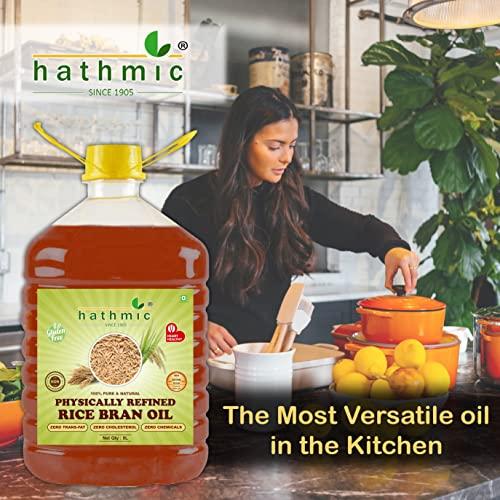 hathmic Hathmic 100% Pure Physically Refined Rice Bran Oil , 5L