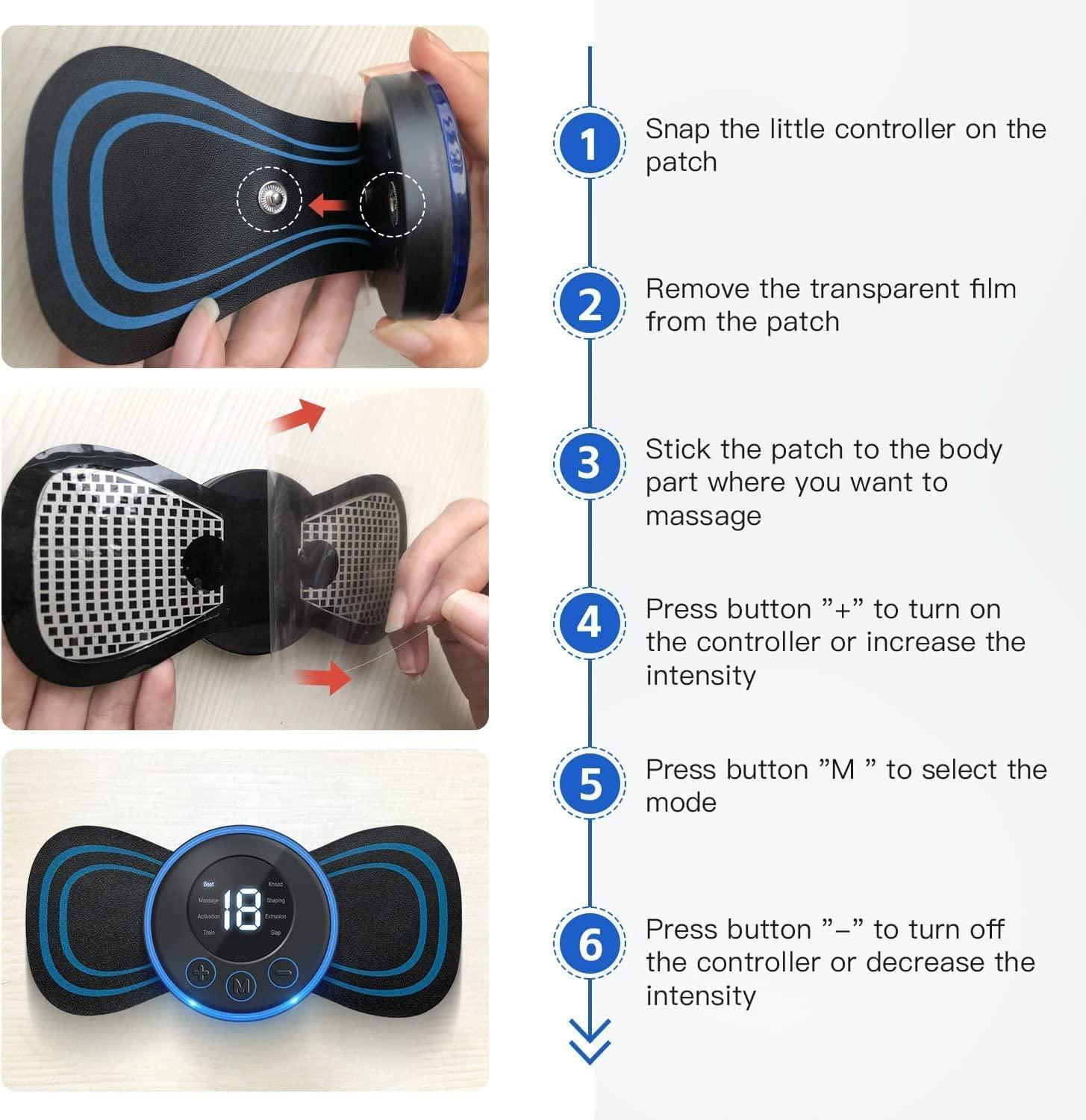 Generic Mini Massage Machine mini massager portable rechargeable full body massager for pain relief with 8 Mode Ems neck cervical massager (Body Massager) (VIB-MASS)