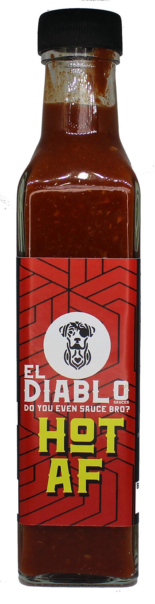 El Diablo Sauces El Diablo All Natural Ingredient Gluten Free Hot Spicy Sauces Combo Hot AF + Hot Red Chili + Smoked Green Chili Pack of 3 – (240gm x 3)