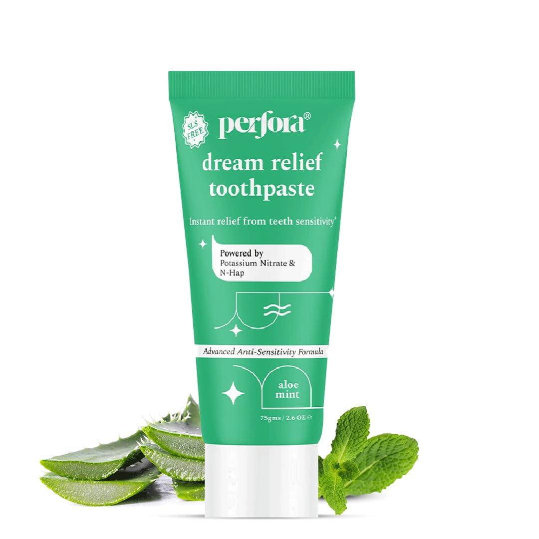 Perfora Perfora Dream Sensitive Toothpaste - 75 grams (Pack of 1) | Instant Sensitivity Relief for Kids & Adults | SLS Free & No Artificial Sweeteners | Made Safe Certified | Vegan Friendly Gel Toothpaste
