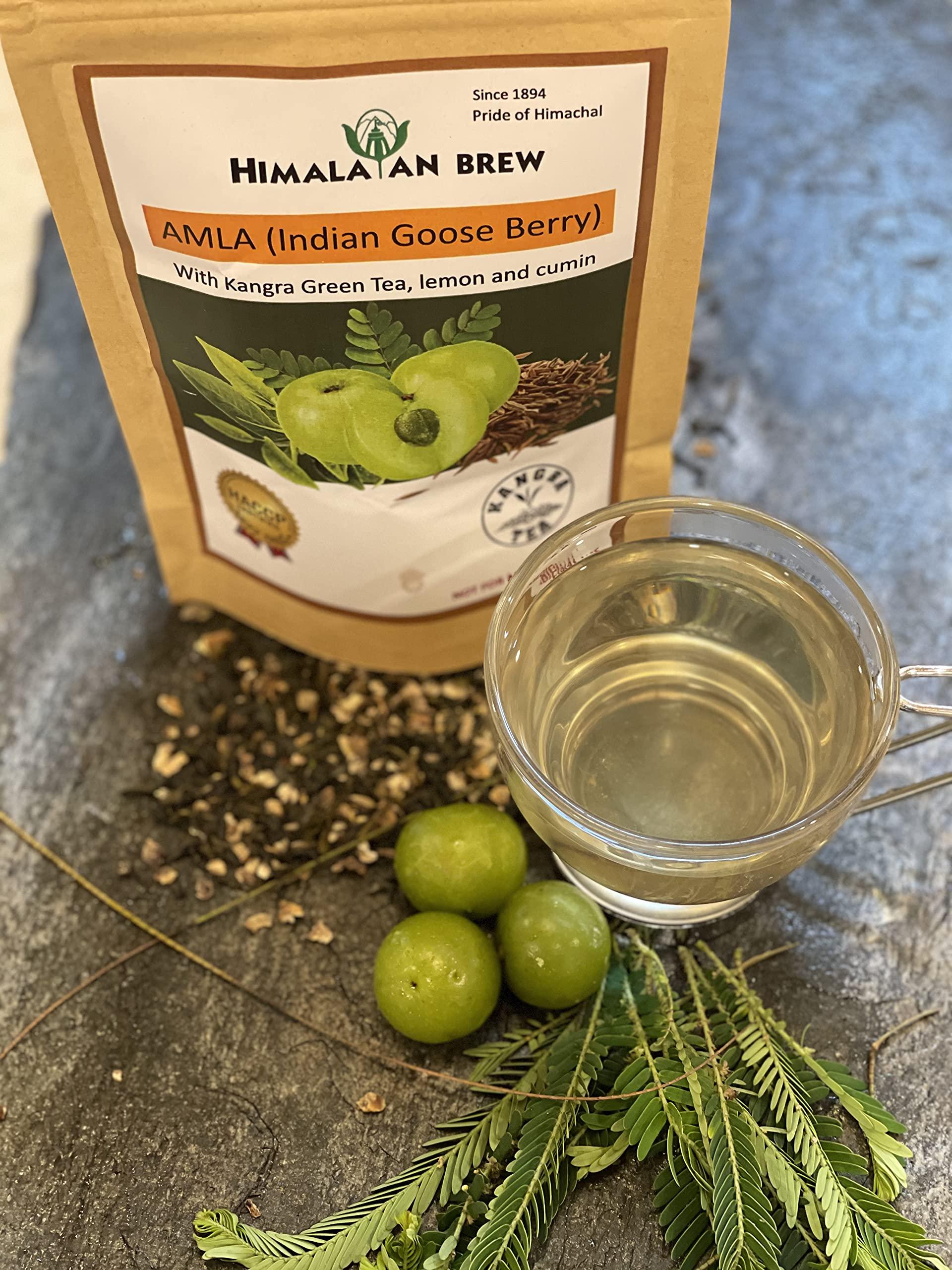 Himalayan Brew PURE AMLA Indian Goose Berry With Kangra Green Tea lemon and Cumin (Zeera) with pink salt