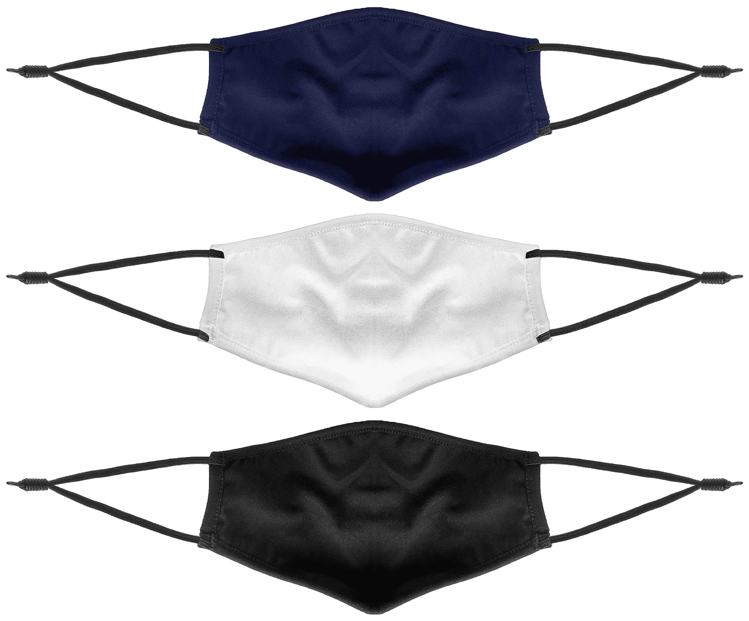 Leather Centric Reusable Cloth Face Mask - Protective Fabric Face Cover, Washable and Breathable Mouth Mask (Pack of 3, Assorted Colors)
