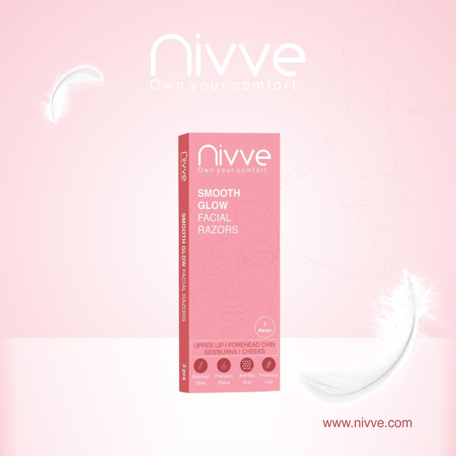 Nivve Nivve Reusable Face Razor for Women Facial Hair- 3 Razors | Instant & Painless Hair Removal | For Eyebrows, Upper Lip, Forehead, Peach Fuzz, Chin and Sideburns (1)