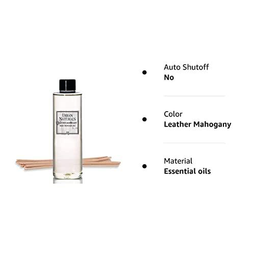 Urban Naturals Urban Naturals Leather Mahogany Scented Oil Reed Diffuser Refill | Includes a Free Set of Reed Sticks! 4 oz.