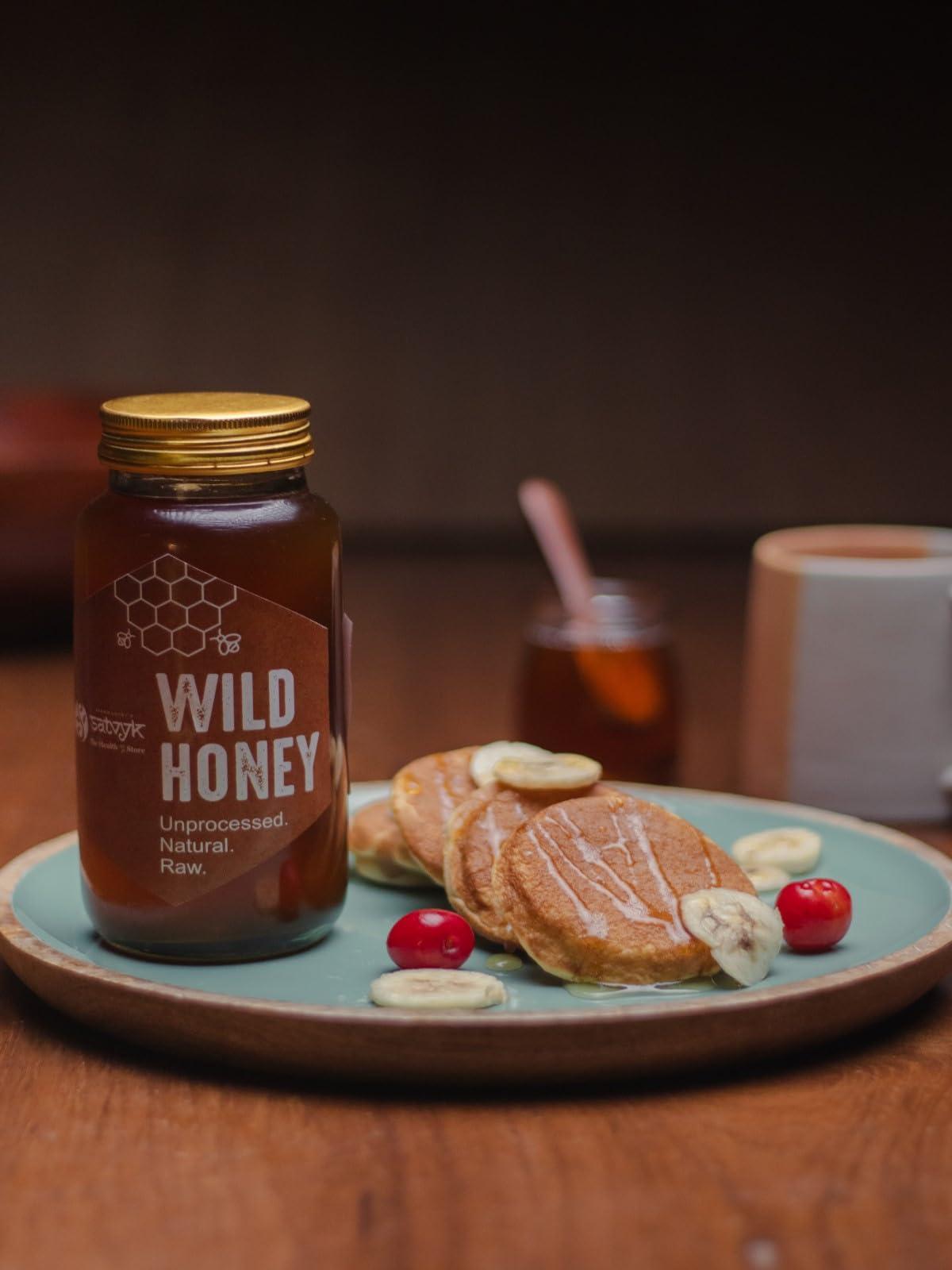 S Siddhagiri's SATVYK THE HEALTH re STORE S Siddhagiri\'s SATVYK THE HEALTH re STORE Organic Wild Honey (1kg) - Raw Honey | Natural Wild Honey | Unprocessed Original Honey | Pure Wild Honey | Chemical Free & Pesticides Free | Free from Sugar Syrup | Unpasteurized Honey