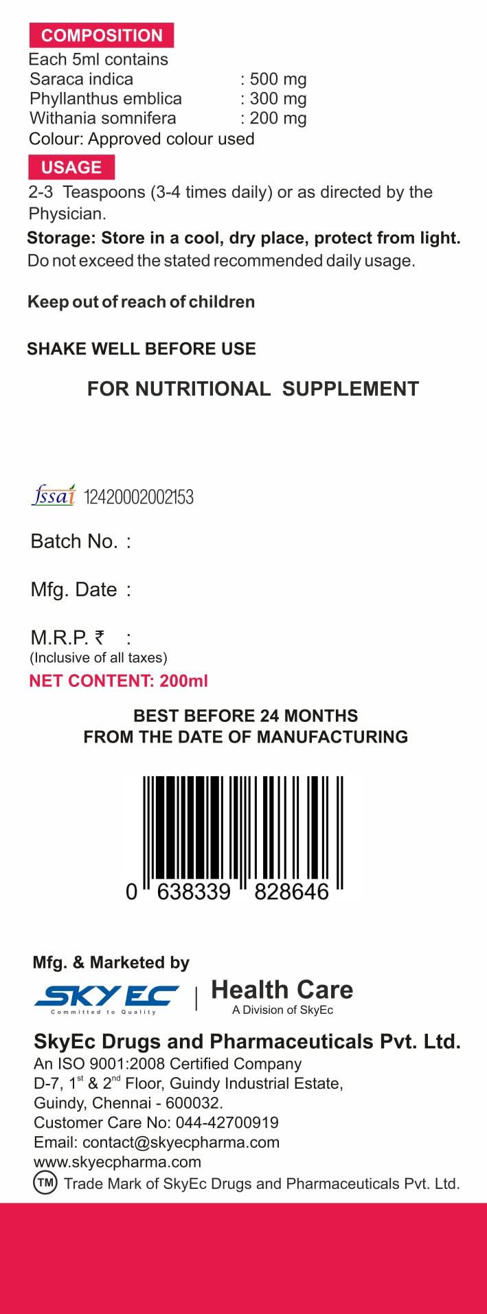 SKY EC MC Tone Uterine Tonic