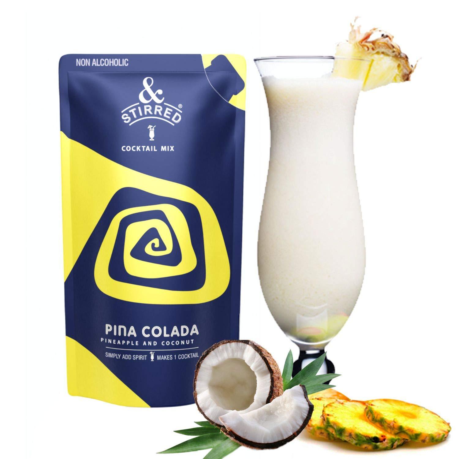 &STIRRED COCKTAIL MIX &Stirred Cocktail Mix - Pina Colada Cocktail Mixer for White Rum or Vodka, Combo Pack of 3