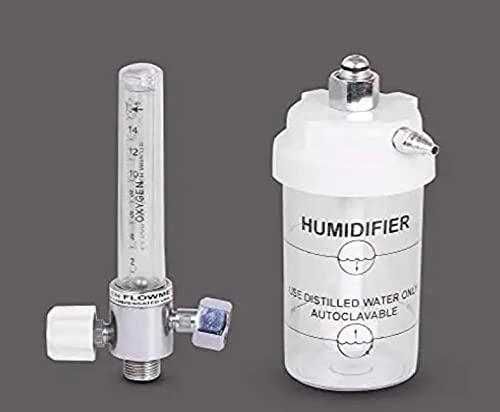LSS ENGINEERING Oxygen Flowmeter with humidifier bottle suitable for oxygen gas outlet, by LSS