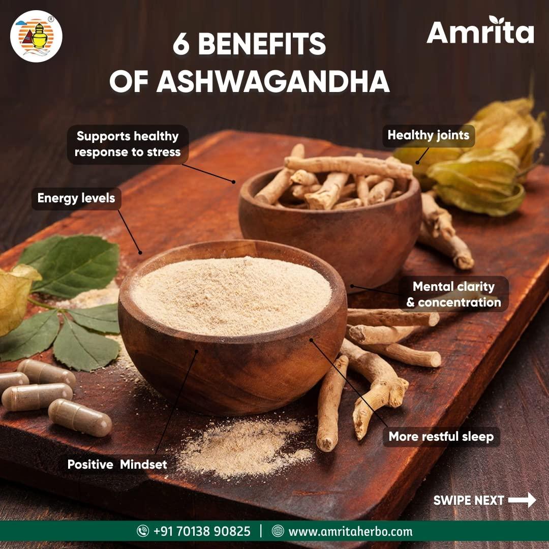 Amrita Amrita Ashwagandha Tablets | 60 tablets | Pack of 2 | Rejuvenator and Revitalizer | Stress Relief | Immunity Booster