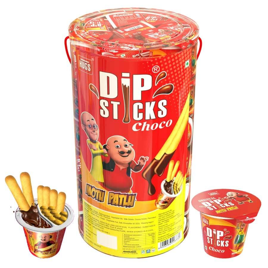 Hugs Hugs Motu Patlu Dip Sticks- Chocolate dip and Biscuit Sticks (60pcs)