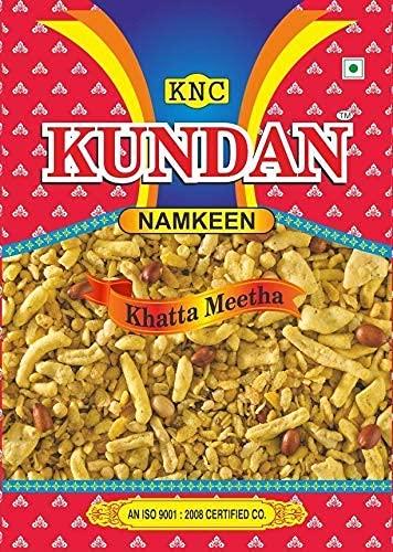 KUNDAN NAMKEEN KUNDAN NAMKEEN Khatta Meetha Mixture Chiwda Sweet and Sour Mixture Indian Snacks Tea Time Snacks Namkeen Pack of 4, 400 Gram Each