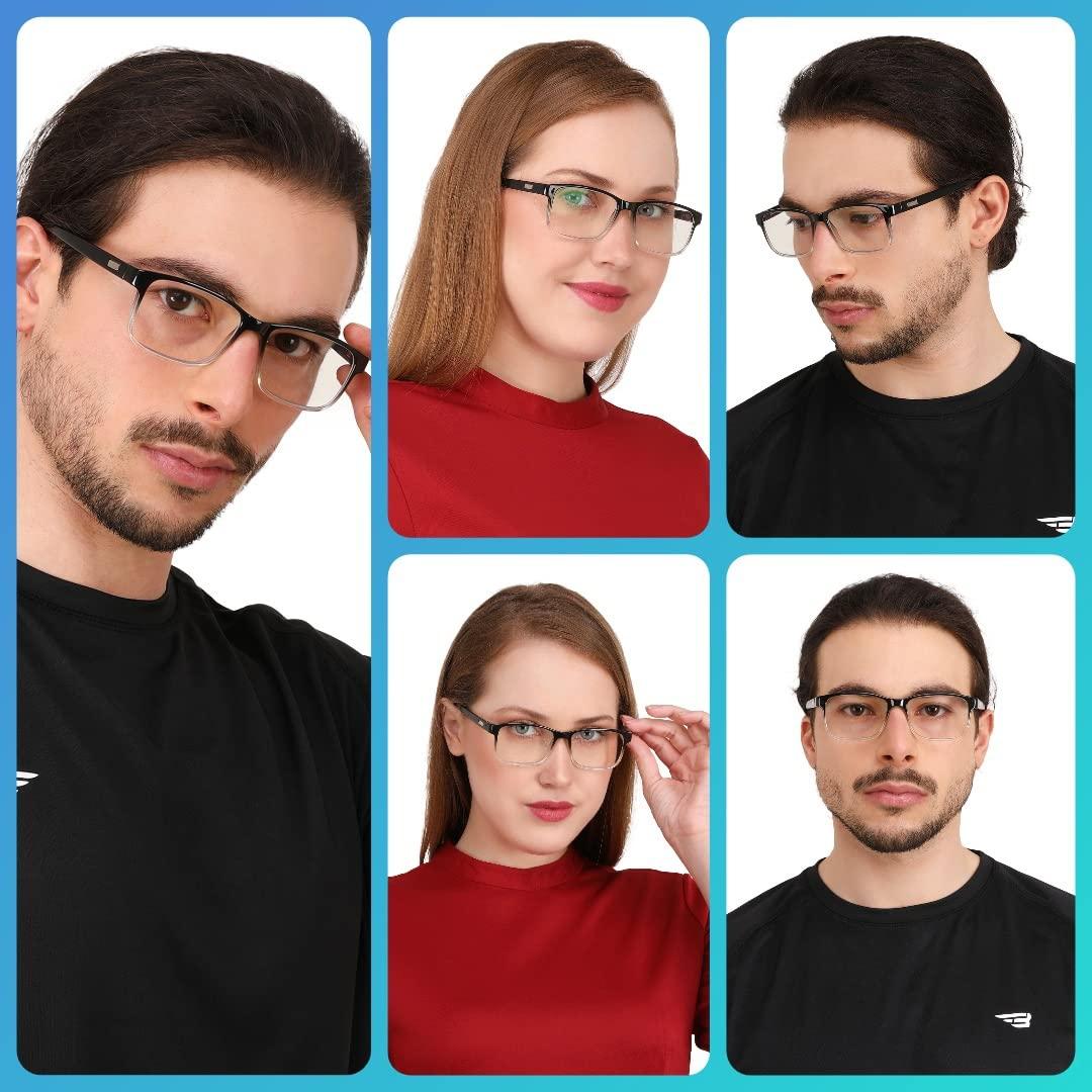 EFERMONE EFERMONE Blue Cut Glasses For Eye Protection From Laptop Computer Mobile TV with Anti-Glare and UV Protection (Unisex | Free Size)