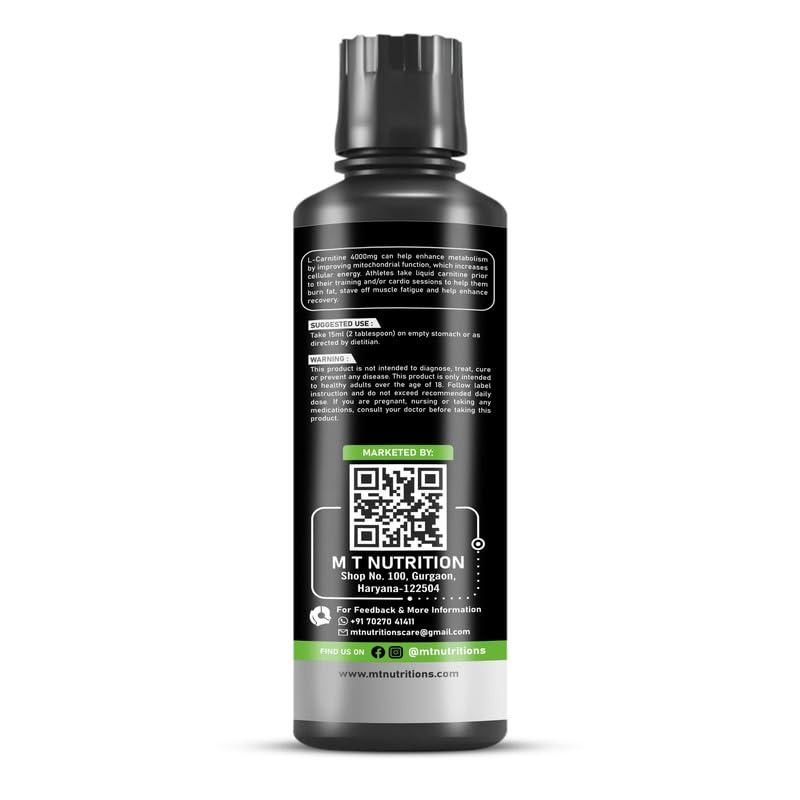 M T Nutrition M T Nutrition L-CARNITINE Powerful Intra Workout with 4000 mg per ser (Flavor-Green Mango, 450 ml, 30 Serving)