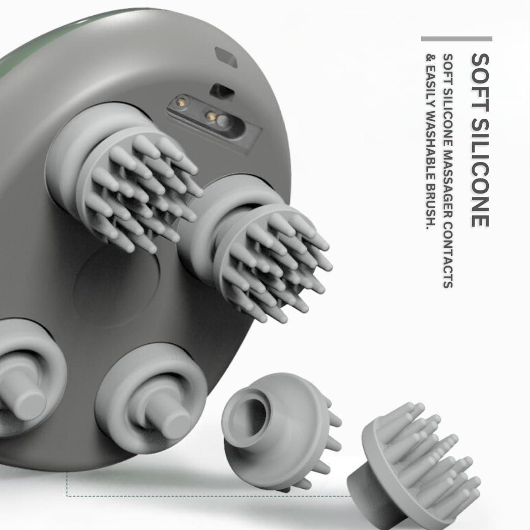 STAR WORK STAR WORK 3 In 1 Electric Scalp Massager | Portable Head Massager Electrical Handheld Head Scratcher for Body Massage, Hair Growth, and Stress Relax (ROSE GOLD)